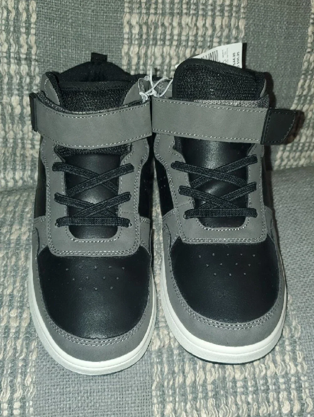 The Children's Place Grey and Black High-Top Sneakers